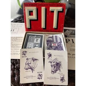 COMPLETE Vintage PIT Card Game Parker Brothers W/ Bull & Bear Edition 1947